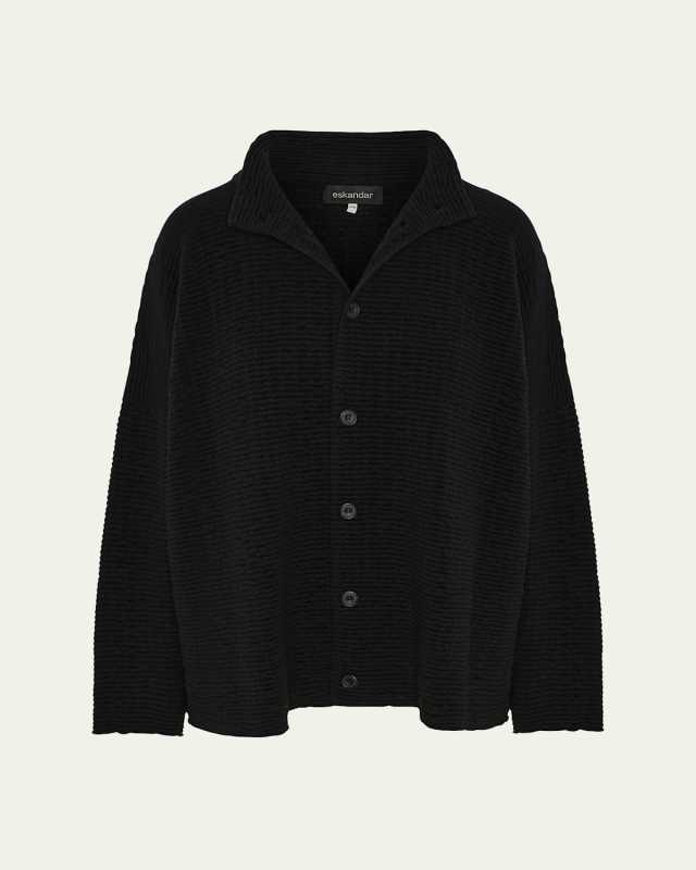 3/4 Width High-Neck Cardigan (Mid Length)